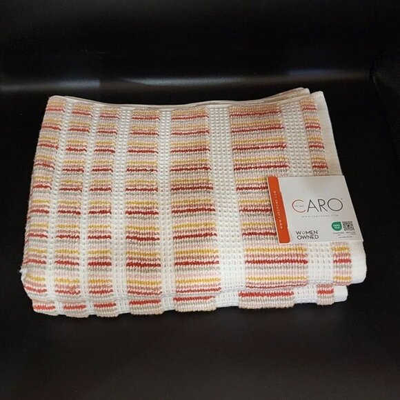 Caro Home 8pc Striped Autumnal Multicolor Cotton Towel Set 2 Bath 2 Hand 4 Tip - Picture 8 of 10